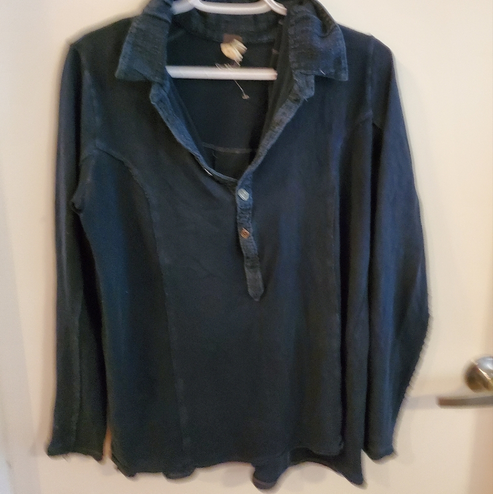 Free People Oversized Collared Henley